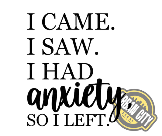 I Came. I Saw. I Had Anxiety
