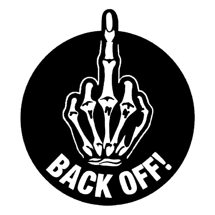 Back Off Middle Finger Decal