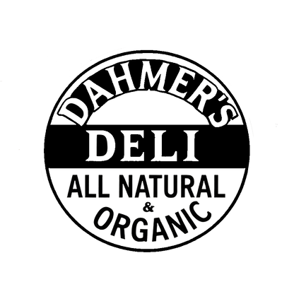 Black Dahmer’s Deli decal featuring the text “All Natural & Organic” in bold lettering.