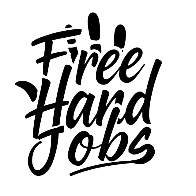 Black script lettering decal reading “Free Hand Jobs” with a decorative underline on a white background.