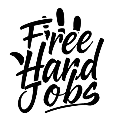 Black script lettering decal reading “Free Hand Jobs” with a decorative underline on a white background.