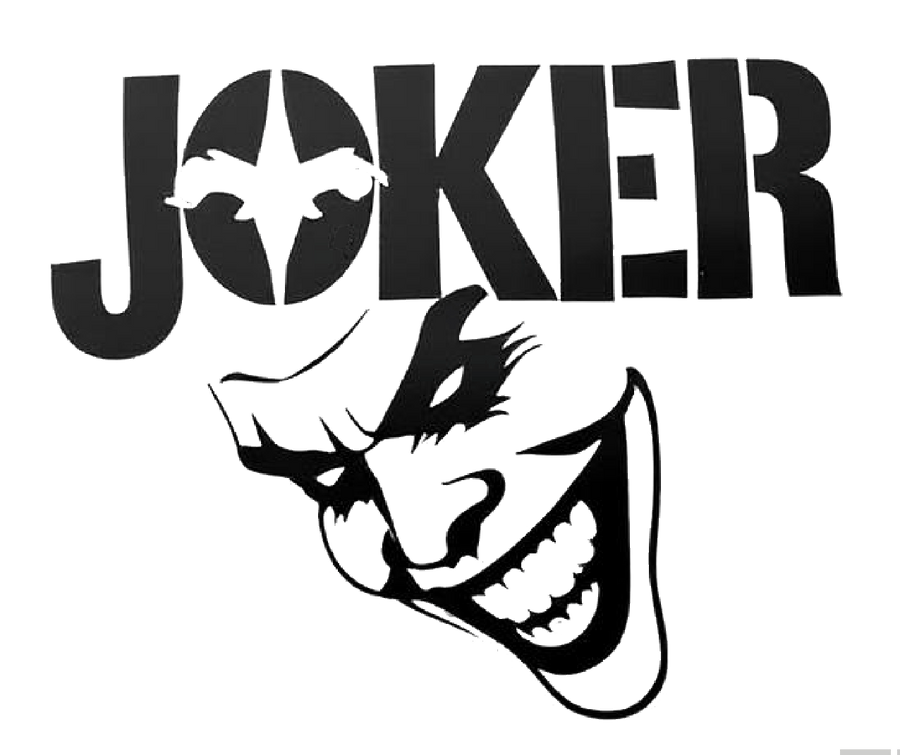 Joker Face Black and White Decal