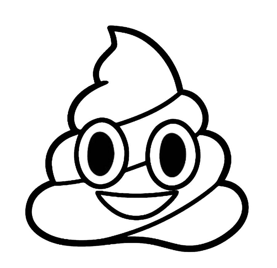 Funny Poop Emoji with Glasses Decal