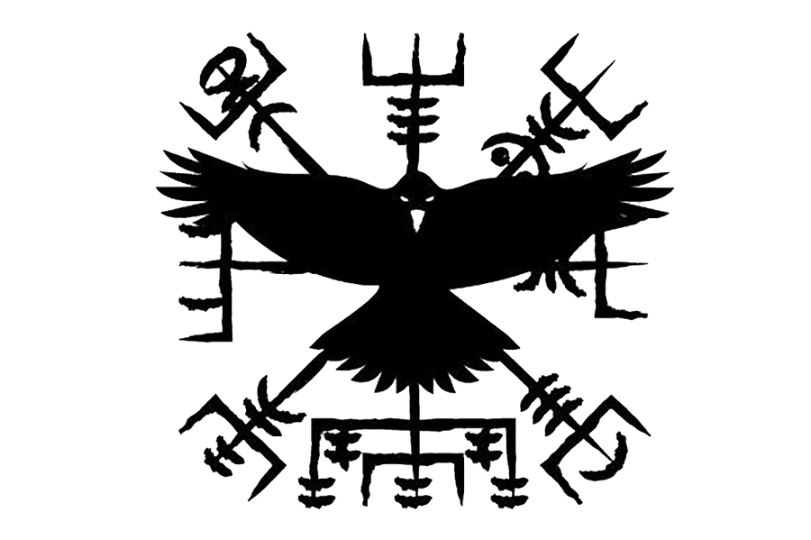 Raven and Vegvisir Norse Symbol Decal