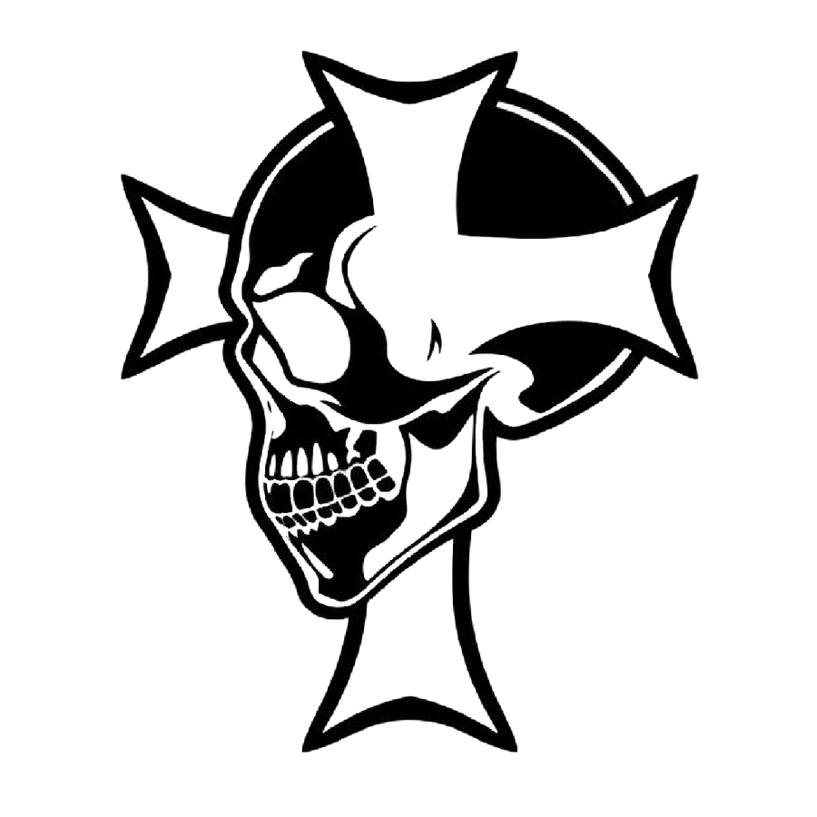 Skull and Iron Cross Decal