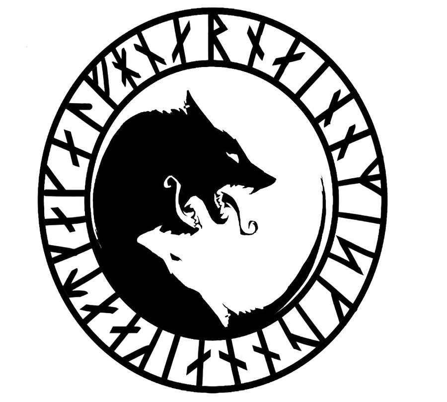 Viking Úlfhéðnar Wolf Rune Circle Decal