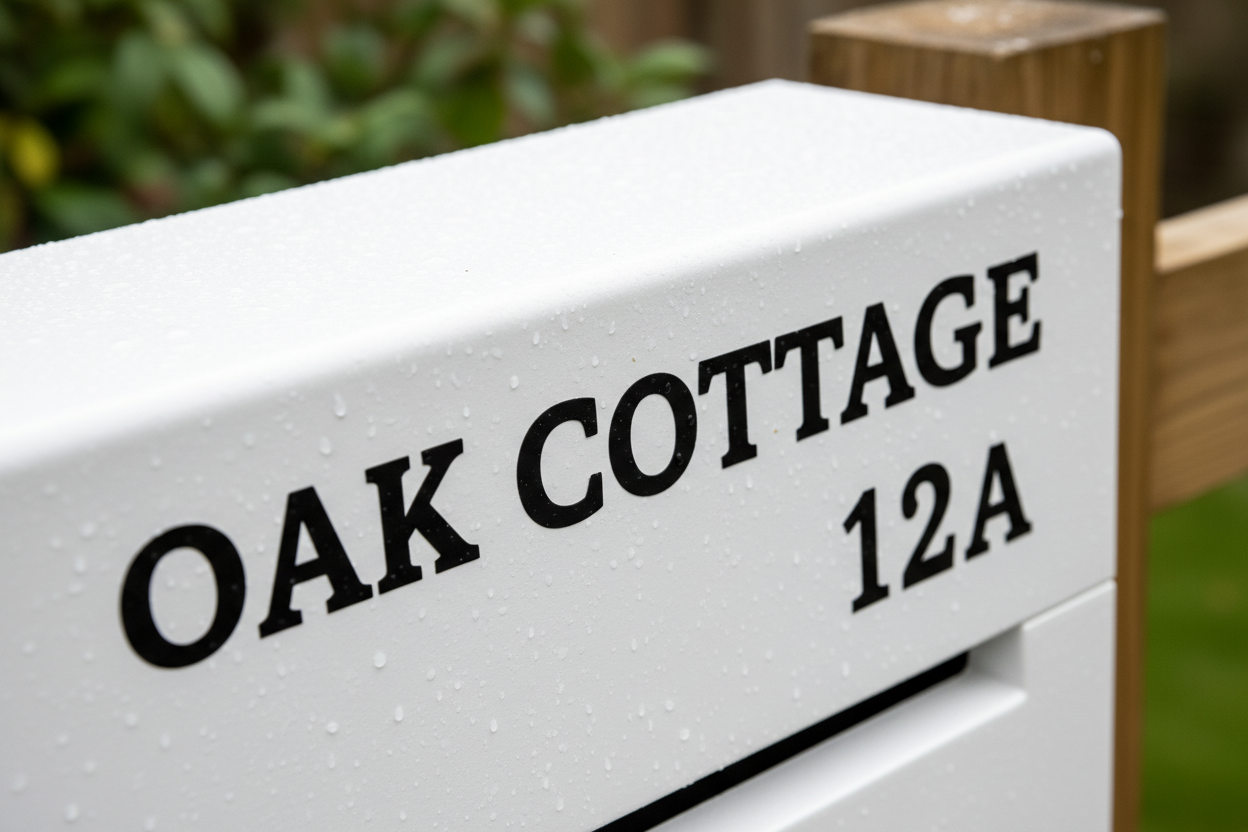 Close-up Detail of Letterbox Lettering