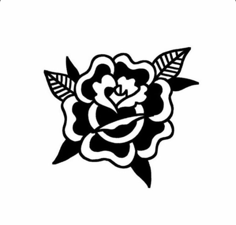 Old School Rose Tattoo