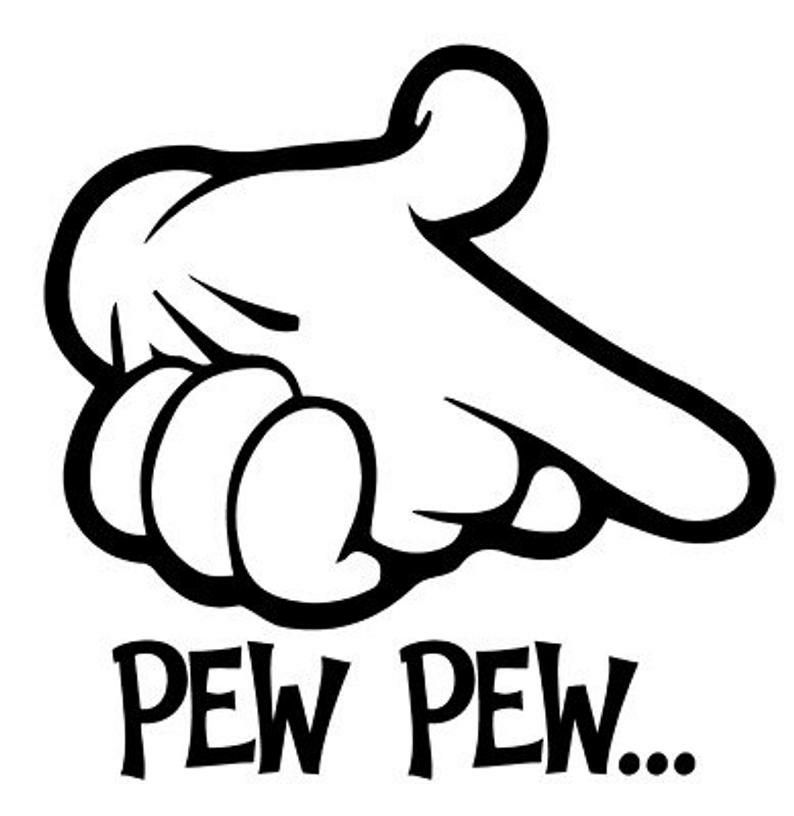 Pew Pew Finger Gun Decal