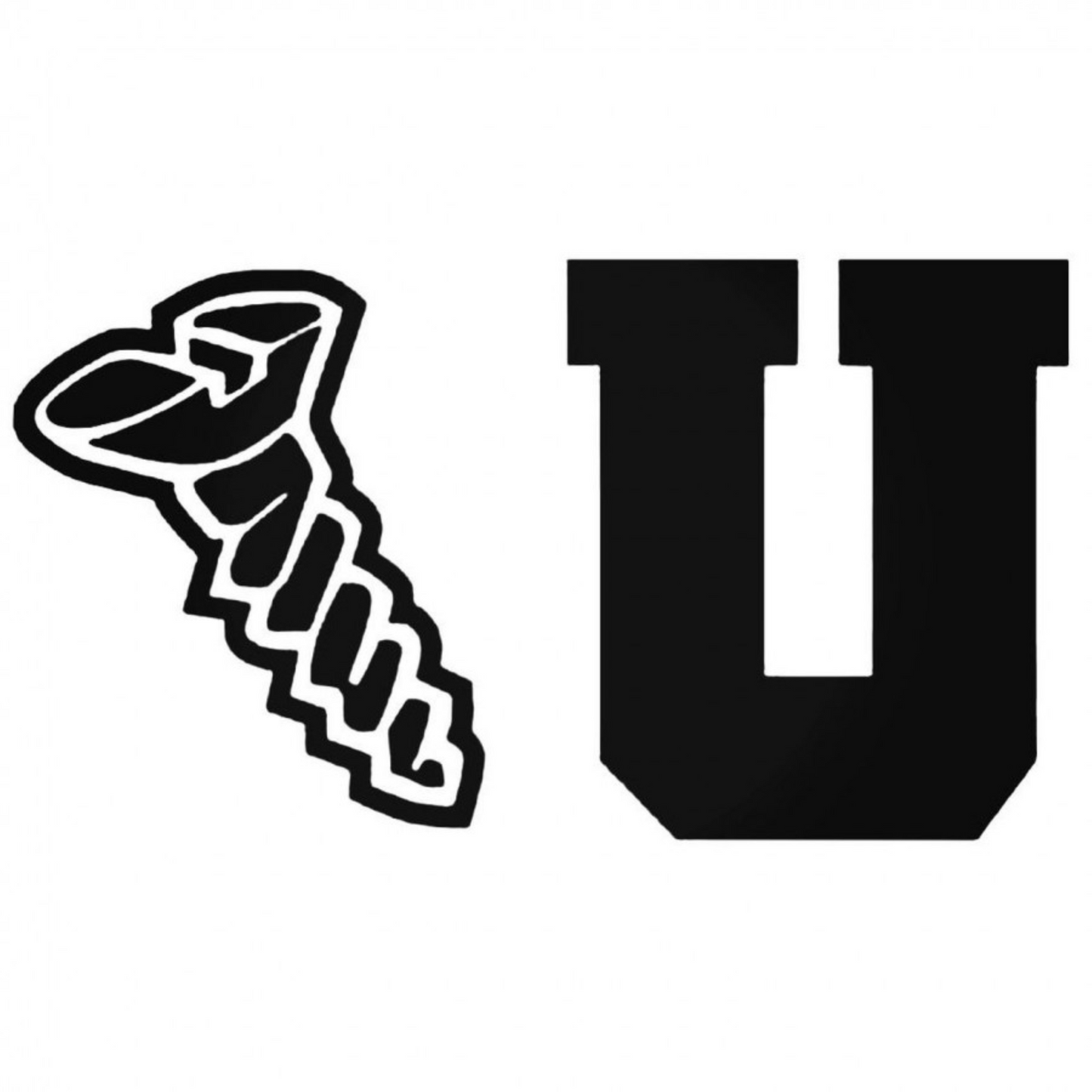 Black-and-white JDM decal featuring a stylized screw graphic and bold “FU” lettering, conveying a rude “screw you” message.