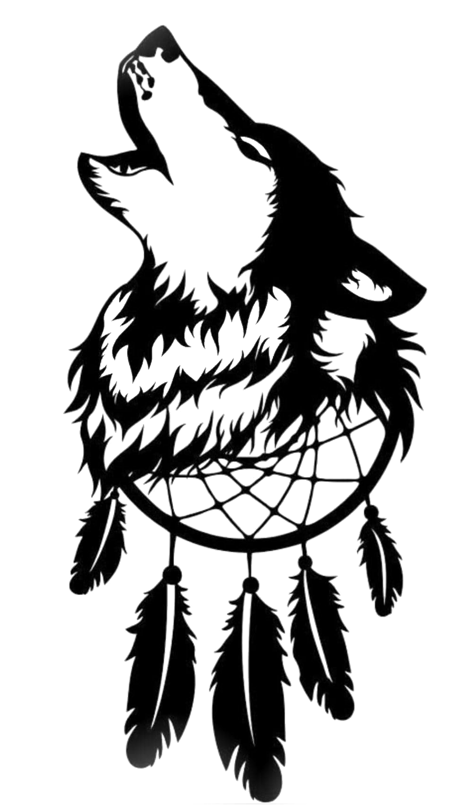 Wolf and Dreamcatcher Decal