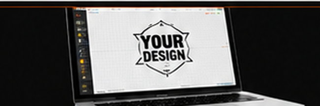 Custom decal design shown on a laptop